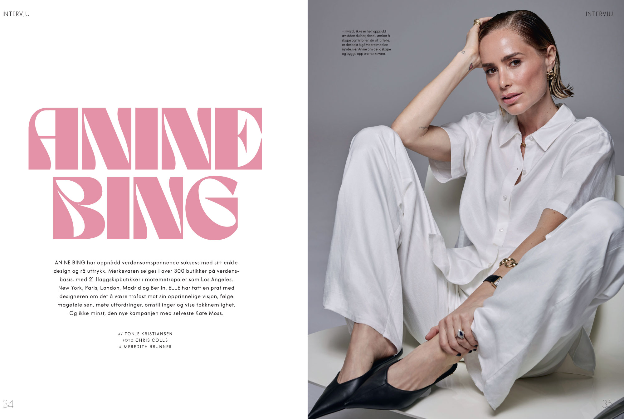 Tonje Kristiansen ELLE feature "At Home with Anine Bing"
